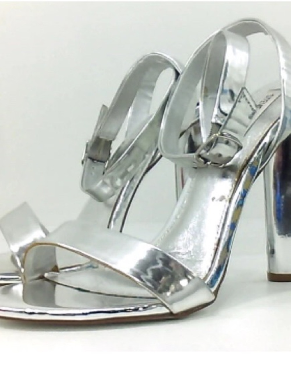 Silver metallic heels